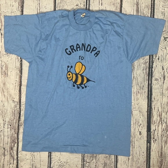 Vintage 1980s Grandpa to Bee Blue Screen Stars Single Stitch 80s Tshirt - Picture 1 of 4